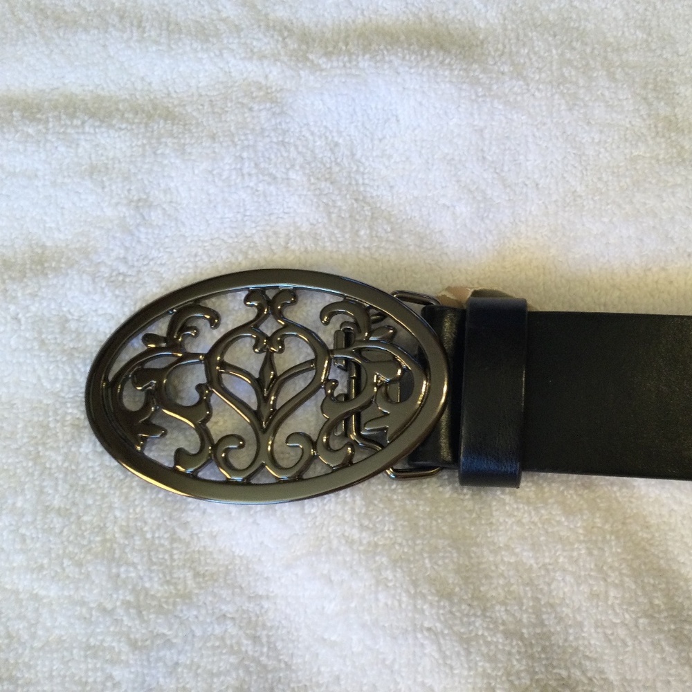 Black leather belt